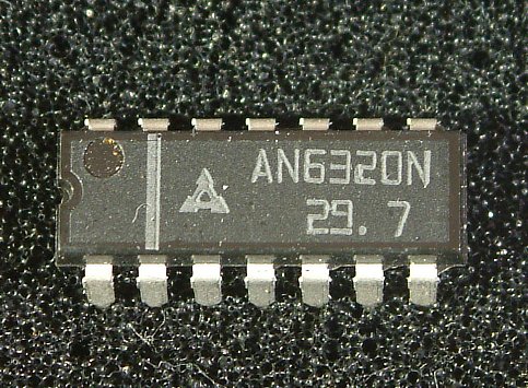 AN6320N
VTR Head Amplifier Circuit

Features:
� The functions consist of :
  Video signal pre-amplifier circuit
  Filter amplifier circuit
  Mixer amplifier circuit
  Head switch over circuit
� Low noise head amplifier
� Supply voltage 9 V or 12 V