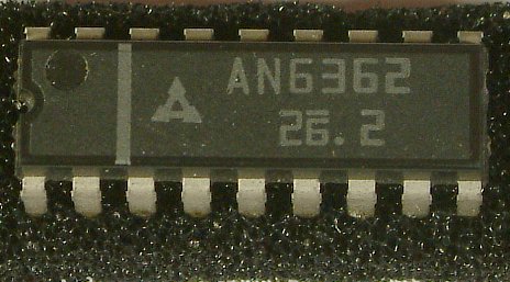AN6362, AN6362S
VTR Color AFC Circuits

Features:
� The functions consist of:
  AFC circuit
  Synchro separation circuit
  90� rotary circuit
� Supply voltage either 9V or 12V