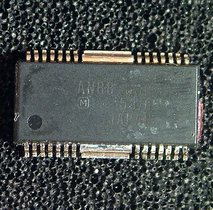 AN8816SB
4ch. Linear Driver IC for CD/CD-ROM

Overview:
The AN8816SB is a 4ch. driver using the power operational
amplifier method. It employs the surface mounting
type package superior in radiation characteristics.

Features:
� Wide output D-range is available regardless of reference voltage on the system
� Setting of driver input/output gain enabled by external resistance
� 2ch. independently controllable PC (Power Cut) feature built-in
� Thermal shut down circuit (with hysteresis) built-in
� Proper heat of IC controllable by separating the output supply
  and setting each independently for 2ch.
� Construction of 5V supply enabled by external PNP Tr
� Accessary operational amplifier built-in
� Relatively easy pattern design by separating and concentrating
  the input line and output line

Application:
Actuator for CD/CD-ROM, motor driver