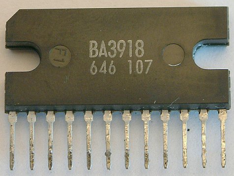 BA3918 System power supply for car stereos

The BA3918 is a single-chip power supply IC for use in car audio systems. One 5.6V output for a microcontroller, three
8.7V outputs, and two outputs interlocked by BACKUP and ACC systems are built in.

* Applications
- Car audio systems

* Features
1) All outputs except AMP and ANT use a PNP transistor with a low saturation voltage.
2) Output current limit circuit prevents damage to the IC due to short-circuiting.
3) Overvoltage protection circuit provides protection against surges from the ACC or BACKUP input.
4) Compact 12-pin POWER package allows large power dissipation.
5) Thermal protection circuit prevents heat damage to the IC.
