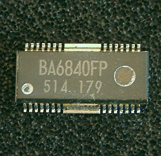 BA6840BFS / BA6840BFP-Y / BA6840BFP / BA6842BFS   3-phase motor driver

The BA6840BFS, BA6840BFP-Y, BA6840BFP, and BA6842BFS are one-chip ICs designed for driving CD-ROM motors.
They are high performance-ICs with a 3-phase, full-wave, pseudo-linear drive system.

* Applications
CD-ROM/RW, DVD-ROM/PLAYER

* Features
1) 3-phase, full-wave, pseudo-linear drive system.
2) Start / stop pin; power saving during stop mode.
3) Internal current limit circuit.
4) Internal thermal shutdown circuit.
5) Internal hall bias circuit.