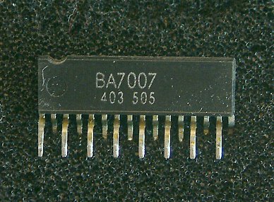 BA7007 SECAM discriminator IC

The BA7007 is a SECAM discriminator suitable for use in video cassette recorders. The BA7007 includes a pre-limiter circuit, detector, slicer-tuning amplifier and comparator. By adding a ceramic filter, and LC circuit for the fHor/2 Oscillation frequency, and a few resistors and capacitors it is possible to construct an extremely sensitive SECAM discriminator using a simple circuit with low space requirements that will lead to lower costs and better performance and reliability.

� Applications
SECAM discriminator for VCRs.

� Features
1)Extremely stable SECAM discrimination even with power supply and burst-signal input level fluctuations.
2)Digital conversion-type integration is used to ensure a large noise margin, and give high sensitivity.
3)Low variation in discriminator sensitivity means that adjustment is not necessary.
4)Few external components required.
5)Large current output capacity.