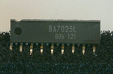 BA7025L   SECAM discriminator IC

The BA7025L incorporates a PAL/SECAM discriminator circuit on a single IC. It is ideal for use in video cassette recorders and televisions. By adding a ceramicfilter, an LC circuit for fHor/2 resonance, and a few resistors and capacitors, it is possible to construct an extremely sensitive PAl/SECAM discriminator circuit. The BA7025L has two burst input terminals and a built-in switching circuit that switches between inputs depending on the mode.
An output control terminal is provided to force SECAM operation and prevent erroneous operation when reception is weak. The BA7025L can operate off either 5V or 9V.

� Applications
Video cassette recorders and televisions

� Features
1)PWM integration used to give a large noise margin, and ensure a high-sensitivity discriminator circuit
  that is extremely stable with respect to fluctuation in the burst signal input level.
2)Low sensitivity variation means adjustment can be dispensed with.
3)Built-in input switching circuit.
4)Built-in output control (forced SECAM).
5)Large output current capacity.
6)Minimal external components required.
