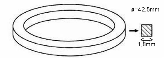 Riemen viereckig
- Durchmesser: 42,5mm
- quadratischer Querschnitt mit 1,8mm Kantenl�nge