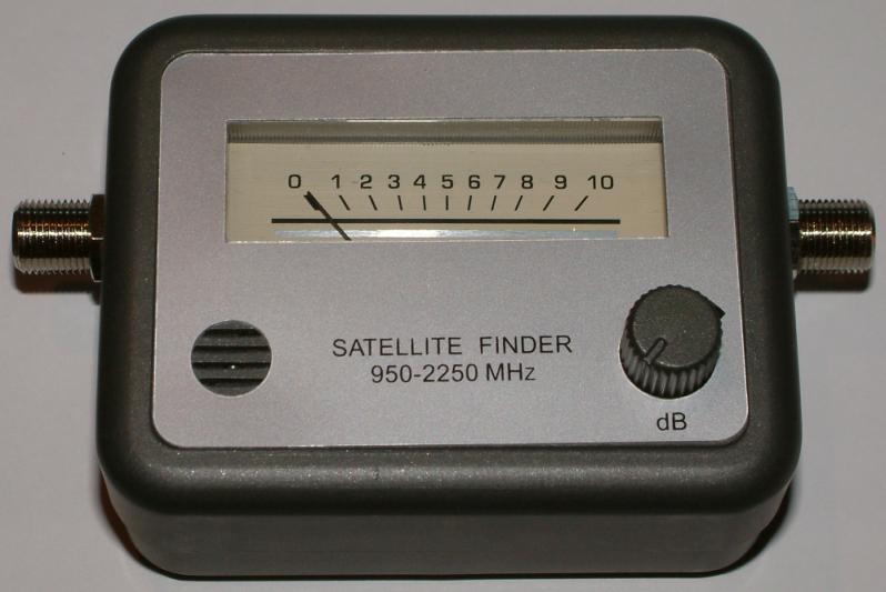 SAT-Finder mit Analog-Pegelanzeige
und akustischer Signalisierung des Empfangspegels
- variable D�mpfung der Pegelanzeige per Poti
- wird zwischen LNB und SAT-Receiver dazwischengeschaltet
  und vom SAT-Receiver mit Betriebsspannung versorgt
- Frequenzbereich: 950 - 2250MHz